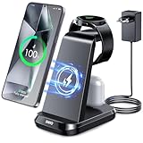 SWIO 3 in 1 Induktive Ladestation kompatibel mit Samsung Watch und Handy,Wireless Charger für Galaxy Watch 7/Ultra/6/5/4/3,Galaxy S25 S24 S23 S22 S21/Note 20 10/Z Fold 4 3(Nicht für Z Flip&A Serie)
