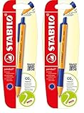 STABILO Druck-Kugelschreiber pointball - Einzelstift - blau (Packung mit 2)