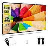 Beamer Leinwand 150 Zoll, TOWOND 16:9 HD projektor leinwand Faltbare und tragbare Anti-Falten Doppelseitige Outdoor Movie leinwand Projektion Indoor für Heimkino 130×73 Zoll