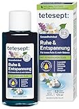 tetesept Ruhe & Entspannung Bad – Gesundheitsbad mit 5 ätherischen Ölen für innere Ruhe und mehr Balance – kosmetischer Badezusatz mit Hautpflege Formel – 1 x 125 ml