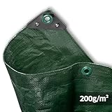 NOOR Abdeckplane SUPER - 200g/m² - 2x3 m - Grün - Allzweckplane für Schutz vor Witterung - Ideal geeignet für Gartenbereich - UV-stabilisiert, beidseitig beschichtet, wasserfest und abwaschbar