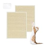 HSUYUN 2 Stück Kratzbretter Katze Wand, 30 x 40 cm Katzenkratzbretter, Selbstklebend Katzen Kratzmatte, Kratzpappe Katze, mit 8 Teilen Doppelseitiger Klebstoff, für Wände, Fliesen, Ledersofas