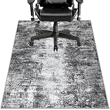 Capslpad rutschfeste Stuhlmatten für Hartholzboden 90x120cm Schwarz Abstrakt Bodenschutzmatte Gaming Schreibtischstuhl Unterlage Schreibtisch Teppich für Hartböden Büro Bürostuhl