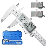 Messschieber Digitale Schieblehre, Preciva Edelstahl Messlehre Messwerkzeuge Spritzwasserdicht Staubdicht mit Ersatzbatterie und größem Display - 150 mm (blau)