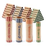 Buhdjfnke Hochleistungs 512 PCs Vorgeformte Münzverpackungen, Passt Viertel, Pennies, Dimes, Papiermünzenröhrchenlageranpassungsbank