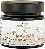 MITOcare Mangan - hochdosiert - 3mg Mangan pro Kapsel + L-Threonin - Komplex unterstützt das Bindegewebe - vegan - 4 Monatspackung mit 120 Kapseln - Produziert in Deutschland