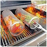 ElevaPulse 2 Stück Grillzubehör, Grill geschenke für männer Zubehör, Grillkorb Gemüse, Grillkorb Edelstahl, Outdoor Küche, Gasgrill Zubehör, Grillen, Garten Zubehör, Outdoorküche, geschenke für männer