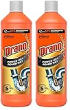 Drano Power Gel Rohrfrei Abflussreiniger, Rohrreiniger, für Küche & Bad, entfernt Verstopfungen, 2er Pack (1 x 1000 ml)