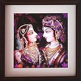 HandicraftStore Radha Spielt Flöte, und Krishna Looking at Her, Einen Dekorativen Poster Gemälde für Home/Office Dekor, Ein Papier mit Einrahmung
