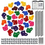 ALPIDEX Kinder Klettergriffe bunt 5/10/15/20/30 Stück Klettersteine inklusive Befestigungsmaterial, belastbar bis 200 kg, Indoor und Outdoor geeignet - 30 Stück