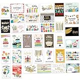 Gadpiparty 36 Stück Teiliges Geburtstagskarten mit Umschlägen Kreative Grußkarten für Erwachsene und Charmantes Design und Besondere Anlässe