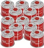 12x Butangas Kartuschen 500g Schraubkartusche mit Butan/ Propan Gas 1000 ml, Gaskartusche nach EN 417, Ventilkartusche mit Schraubverschluss, Gas Kartusche mit Camping Gas, Gaskartuschen Schraubventil