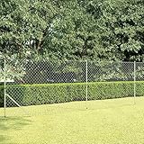 Maschendrahtzaun mit Pfosten, verzinkter Stahl 15x1,5 m, silbern, robustes Gitter für Garten und Hühnerstall, langlebiger Schutz