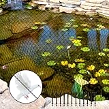 Teichnetz Feinmaschig, Vogelnetze Vogelschutznetz mit 12 Stück Bodenanker, Obstbaumnetz Laubnetz UV Beständig Schwarz für Teich Gartennetz Obstbäume Gemüse Schutznetz (2x5m)