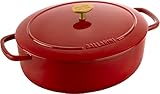 BALLARINI Bellamonte Auflaufform, Bräter, Dutch Oven, Emailliertes Gusseisen, Oval, 29 cm, 4,5 L, Rot