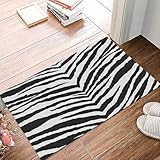 QMDCTWBH Badezimmerteppich 40x60cm,Schwarzes Zebra,rutschfest Badematte,Badvorleger rutschfest waschbar,Badteppich Saugfähig Flauschig,