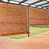 Natürliches Bambus-Canisse, 130 x 180 cm, Zaun für Balkon, Windschutz, Garten, Privatsphäre, Outdoor, dekorative Sichtschutzmatte, umweltfreundliche Terrassenabdeckung