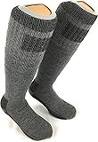 NonSoloCalze Wandersocken für Herren und Damen, warm, lang, Wintersport, Berg, Schnee, Wandern, Wolle, gepolstert, Anti-Reibung, verstärkt, hellgrau, 43-46