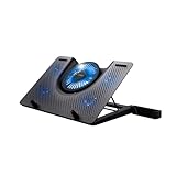 Trust Gaming Laptop Kühler GXT 1125 Quno Cooling Pad, Cooler Ständer, LED-Beleuchtung, 5 Lüftern, Verhindert Überhitzung, für Laptops/Notebooks/Macbooks bis 17,3 Zoll