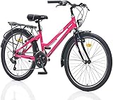 Toys Store 26' Zoll Alu Fahrrad City Bike Mädchen Fahrrad Kinderfahrrad 21 Gang Rh ca.40 cm Stvo