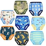 MooMoo Baby 6 Packungen Töpfchentraining-Unterwäsche, saugfähige Fahrzeug-Trainingshosen für Kleinkinder, Jungen, Urinierhosen, 2T-9T, Blau (8 Stück), 6 Jahre