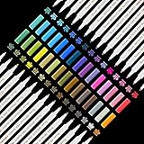 YITHINC Metallic Stifte Set, 30 Metallic Marker Stifte für Fotoalbum zum Selbstgestalten, Schwarzes Papier, Holz, DIY Scrapbook, Gästebuch Hochzeit