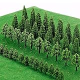 IWILCS 50 Stück Modell Bäume Miniatur, Zug Bäume Eisenbahn Landschaft Diorama Baum Architektur Bäume, Modell Bäume für DIY Landschaft, Mini Landschaft Landschaftsgestaltung