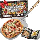 heidenfeld Pizzaschieber Catania | Pizzaschaufel - 30.5 x 30.5 cm Fläche - Aluminium Pizzablech - Pizzastein - Pizzaschaufel - Pizza Schieber - Pizzawender - Pizzapfanne - Pizzaheber - Pizza Zubehör