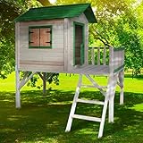 BRAST® Spielhaus für Kinder mit Balkon Stelzenhaus Adventure 167x191x216cm Kinder-Haus Turm Holz Spielehaus