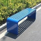 Wetterfeste Outdoor-Bank mit Stahlrahmen, Premium-Park-, Terrassen- und Gartenbank mit Pflanzbänken, Metallbank für den Außenbereich (119,9 x 40,1 x 45,2 cm, Farbe: Grau)