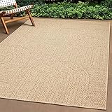 Teppich-Traum In- & Outdoor Teppich 120x170 cm Sisal-Optik natürlich beige braun Garten Terrasse Balkon