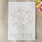 A4 29 cm Blumen-Uhr-Zifferblatt-Schablonen zum Malen auf Holz, Leinwand, Papier, Boden, lasergeschnittene Malschablone für Heimdekoration, Bastelprojekte