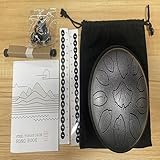 LEKATO Zungentrommel, 15,2 cm, 11 Noten in C-Taste, Stahlzungentrommel, Mini-Handpan (Silber)