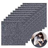10 Stück Selbstklebende Gestreiftes Teppichfliesen, Anti-Rutsch mit Washable Strapazierfähig Verschleißfest, für Büro Büro Schlafzimmer Wohnzimmer Badezimmer Küche (Dunkelgrau-30 * 30CM)