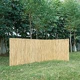 casa.pro Schilfrohrmatte Abbateggio 120 x 600 cm Sichtschutz Balkon Schilfzaun Garten Schilfmatte Balkonverkleidung Gartenzaun