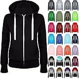 Sweatjacke Damen Full Zip Übergangsjacke Einfarbig Hoodie Sweatshirt Mantel Leicht taillierte College Jacke mit Kapuze Baumwolle Sportjacke Trainingsjacke Sweatshirtjacke Kapuzenjacke