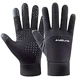 Onmargeen Kinder-Winterhandschuhe, wasserdicht, Thermo-Touchscreen-Sportfeld-Handschuhe für Fußball, Fußball, Rugby, Mountainbike, Radfahren, Laufen, Lacrosse und vieles mehr (Grau-M)