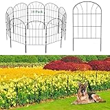 Dekorativer Gartenzaun, 10 Stück Metall Zaunelementen Gartenzäune Dekorative, Metall Zaunelemente - Zaun für den Garten, Gitterzaun Set Oberbogen Zaun Garten, 330CM(L) X 60CM(H)
