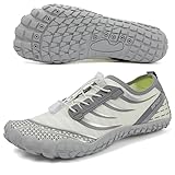ziitop Barfußschuhe Herren Wasserschuhe Damen Barfußschuhe Damen Wasserschuhe Herren Aquaschuhe Strandschuhe Schnell Trocknen Surfschuhe Schwimmschuhe für Beach Pool Surfen Yoga(Grau Weiße 43EU)