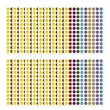 ZIJANG Smiley Sticker 2400 Stück Smiley Aufkleber, Runde Aufkleber(10 Farben) Mini Sticker für Lehrer und Eltern, um Die Interaktion Zwischen Lehrern und Schülern