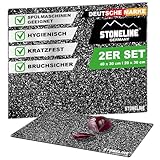 Stoneline Glas Schneidebrett, Schneidbretter Set 2-teilig, Stoneline Optik, hitzebeständig, Schneidbrett für Fleisch, Fisch, Obst, Gemüse