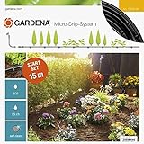 Gardena Start Set Pflanzreihen S: Micro-Drip-Gartenbewässerungssystem zur schonenden, wassersparenden Bewässerung von Reihenpflanzungen (13010-20)