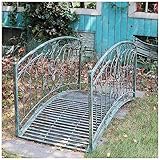 Gartenbrücke aus Metall, erhöhte Terrassen-Brücke mit Sicherheitsgeländern für Backyard Creek Rasenbach