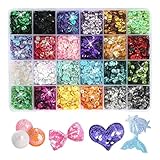 Pailletten Basteln, 24 Farben Rainbow Tasse, 5mm Lose Pailletten Cup Set für DIY Kunsthandwerk Making Hochzeitsdekoration