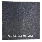 KH 1x Filterschaum in schwarz - Filterschwamm Teichfilter -Filtermatten für Aquarien - Filtermaterial- 50x50x3cm- PPI0-PPI20-PPI30-grob mittel-fein-Hamburger Mattenfilter (mittel 50x50x3 cm 20 PPI)