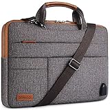 DOMISO Wasserdichte Laptoptasche mit externem USB-Ladeanschluss, Schultergurt für Ultrabook, Chromebook, Netbook, Samsung, Lenovo, Acer, ASUS, HP 10,1 - 10,5 Zoll Braun