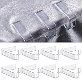 LUTER 8St Tischdeckenklammern Kunststoff, Tischdecke Clips Transparent Tischdecken Halterung für 1,7-3,5cm Dicke Tabelle Weihnachten Zuhause Hochzeitsfeier Innen- Außentische Camping