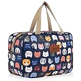 Aucuu Volle Größe Kulturbeutel, Reise Kulturbeutel, Kosmetiktasche Damen, Reise Make-up Taschen Organizer, Groß Waschtasche Make up Tasche mit Griff für Zubehör, für Damen Herren