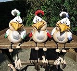 Youery 3pcs Hühner Deko Gartendeko Für Draußen Figuren, Keramik Huhn Tierfigur Gartenstecker Keramikfigur Handarbeit Ornament, Harz Gartenfiguren & Gartenstatuen Lustiges Gartendekorationen Für Außen
