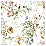 murando - Vlies Tapete Deko Panel Fototapete Blumen Wanddeko 10 m Tapetenrolle Mustertapete Wandtapete modern design Dekoration - Natur Botanik wie gemalt b-B-10073-j-a